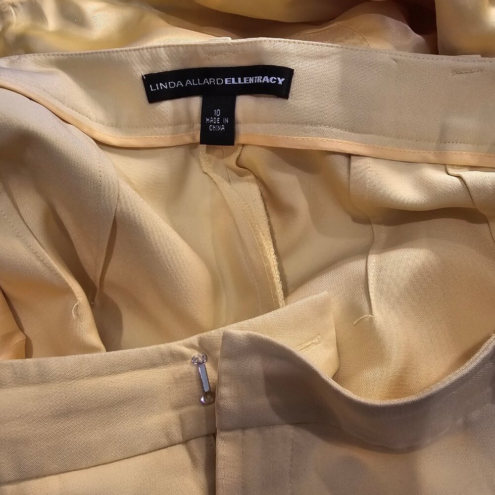Linda Allard Tracy Allen Yellow silk pant suit - Picture 4 of 6
